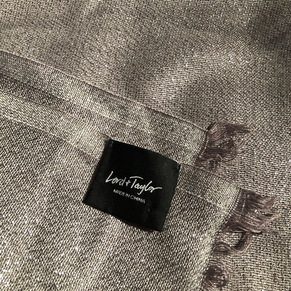 Lord & Taylor Like New Silver Dress Stole
